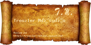 Treszler Mátyás névjegykártya