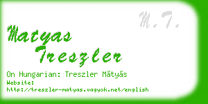 matyas treszler business card